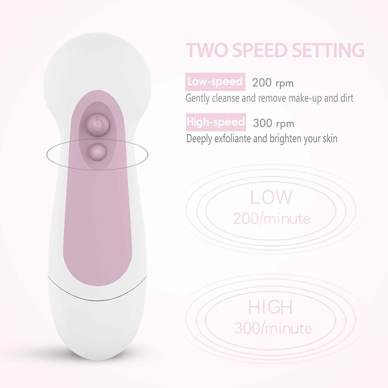 Waterproof Facial Cleansing Spin Brush Set Electric Face Scrubber Cleanser