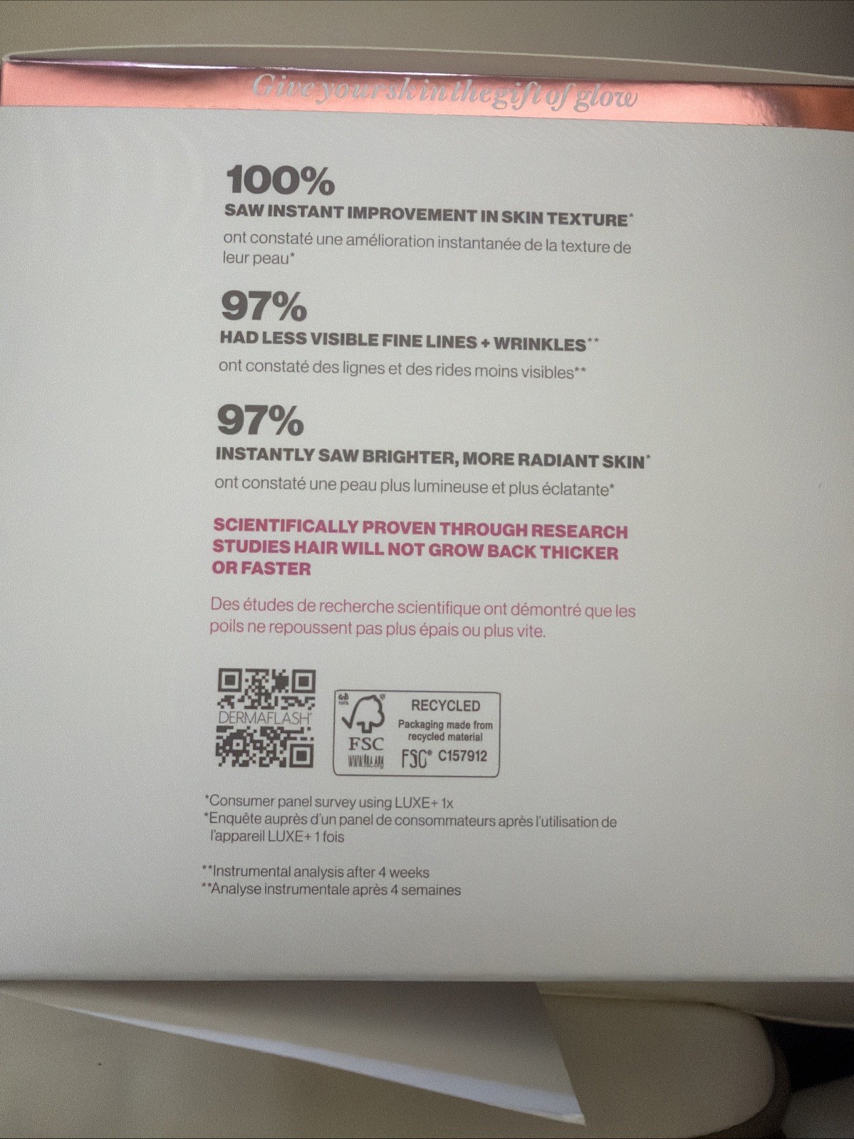 DERMAFLASH Luxe+ Plus Advanced Dermaplanning & Peach Fuzz Removal, Rose Gold