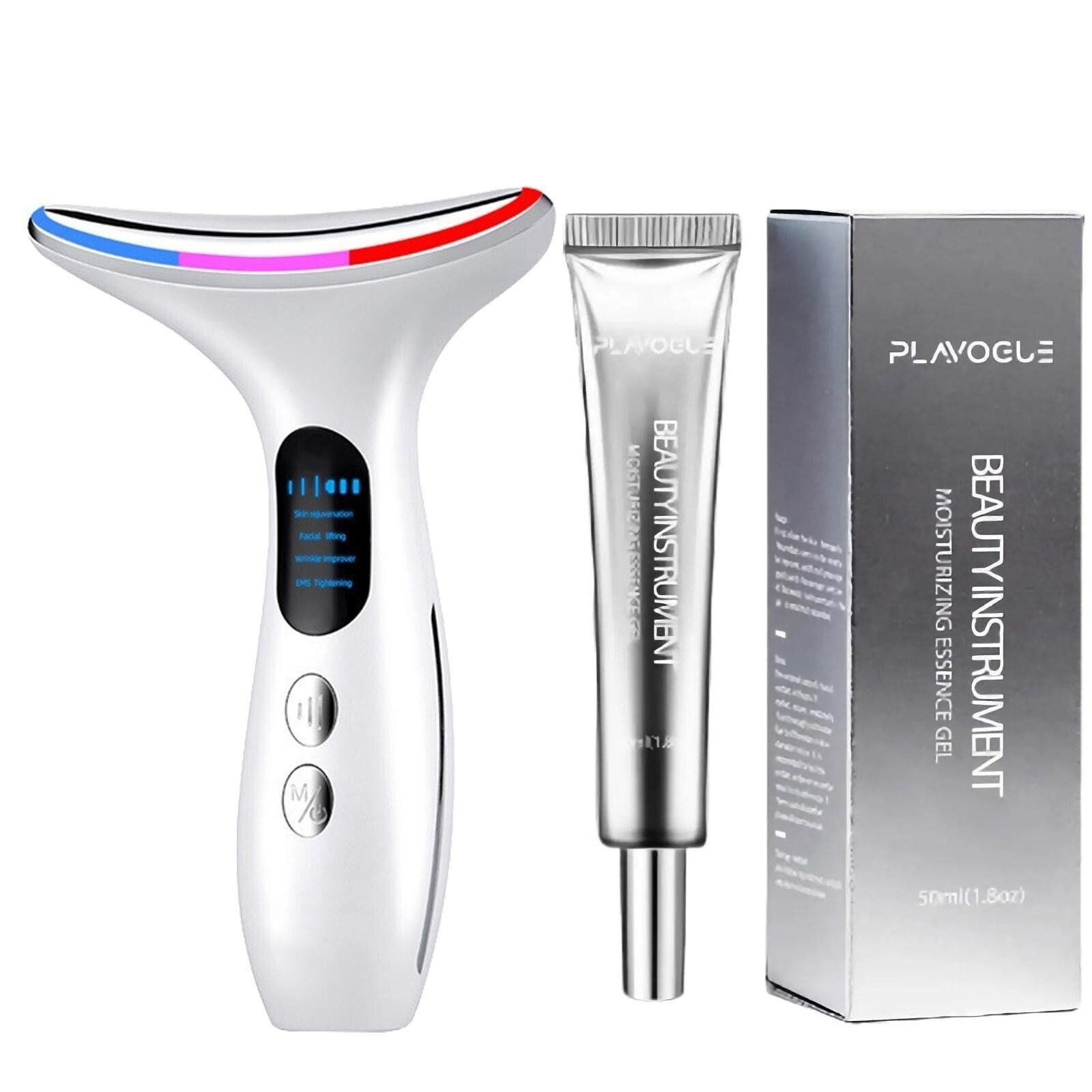Neck Beauty Device LCD Display Handheld Face And Neck Massager Skin Care White