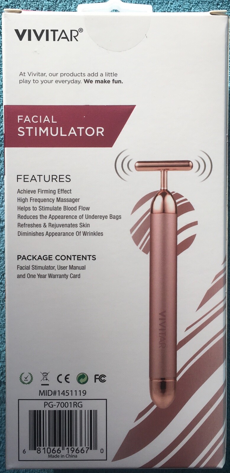 Vivitar Simply Beautiful Facial Stimulator Rose Gold Tone