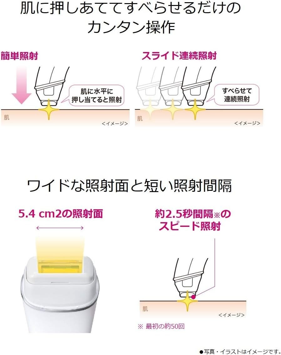 Panasonic Light Beauty Device Light Esthe Body & Face Cordless ES-WH96-S Silver