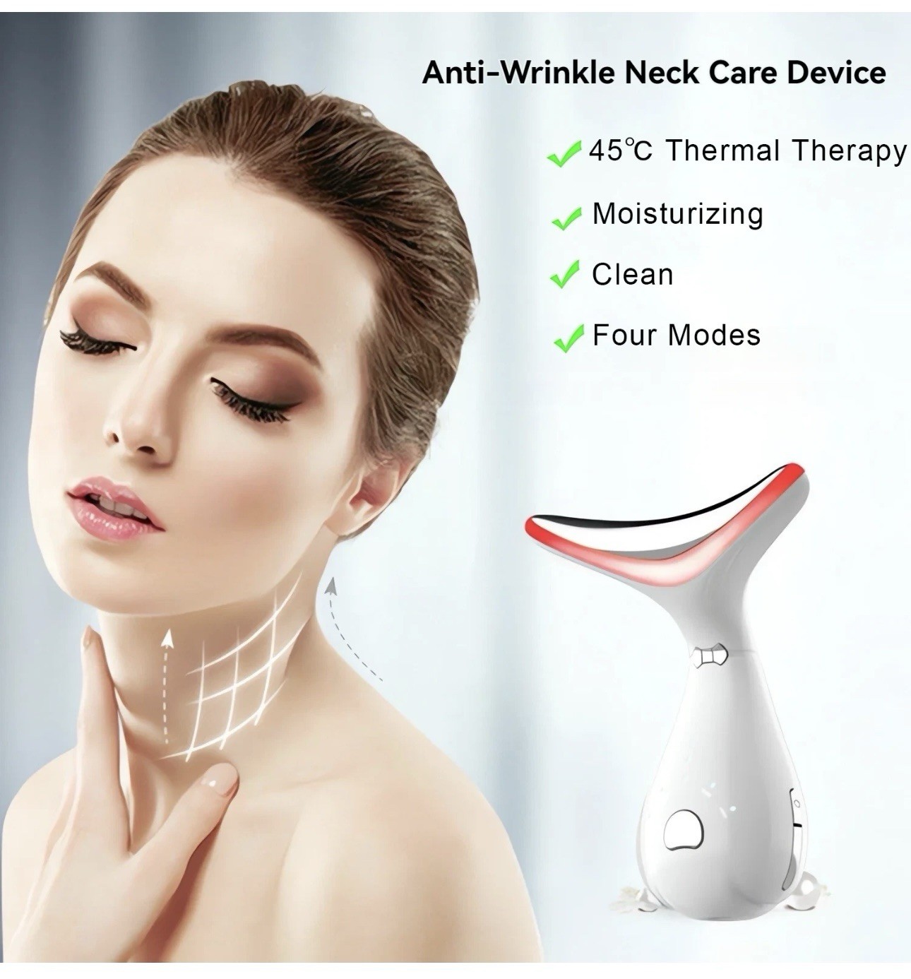 BEAUTY LOT Neck Face Beauty Device Skin Care Massager 3 in 1 Lip Glow Oil Serum