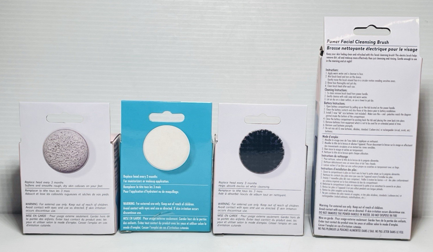 B·Pure Power Facial Cleansing Brush Exfoliates Unclogs Pores with 3 Extra Heads.