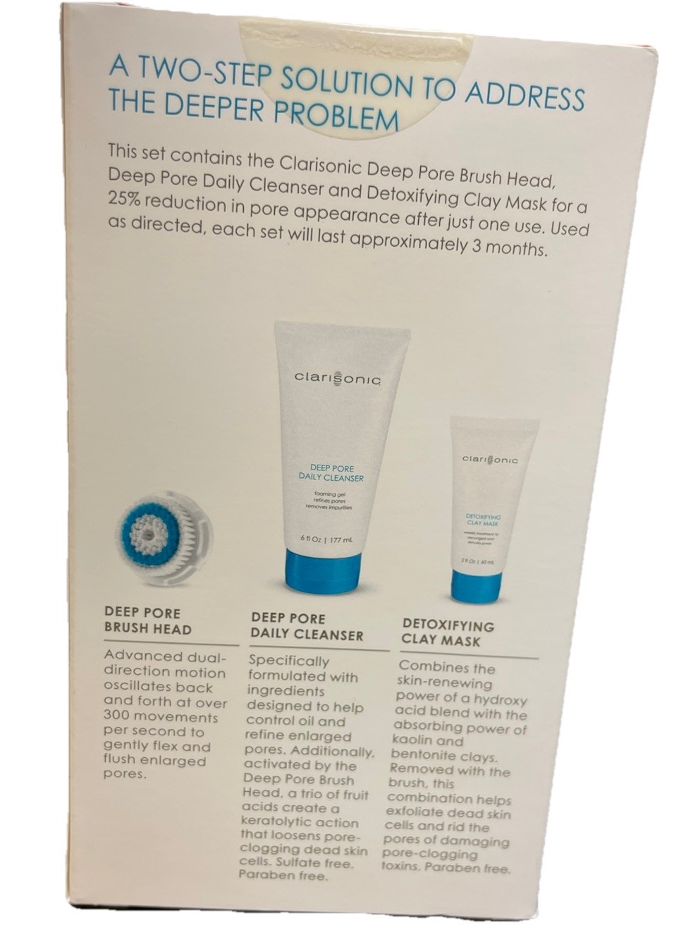 Clarisonic Deep Pore Skin Care Kit. Cleanser, Clay Mask & Deep Pore Brush Head