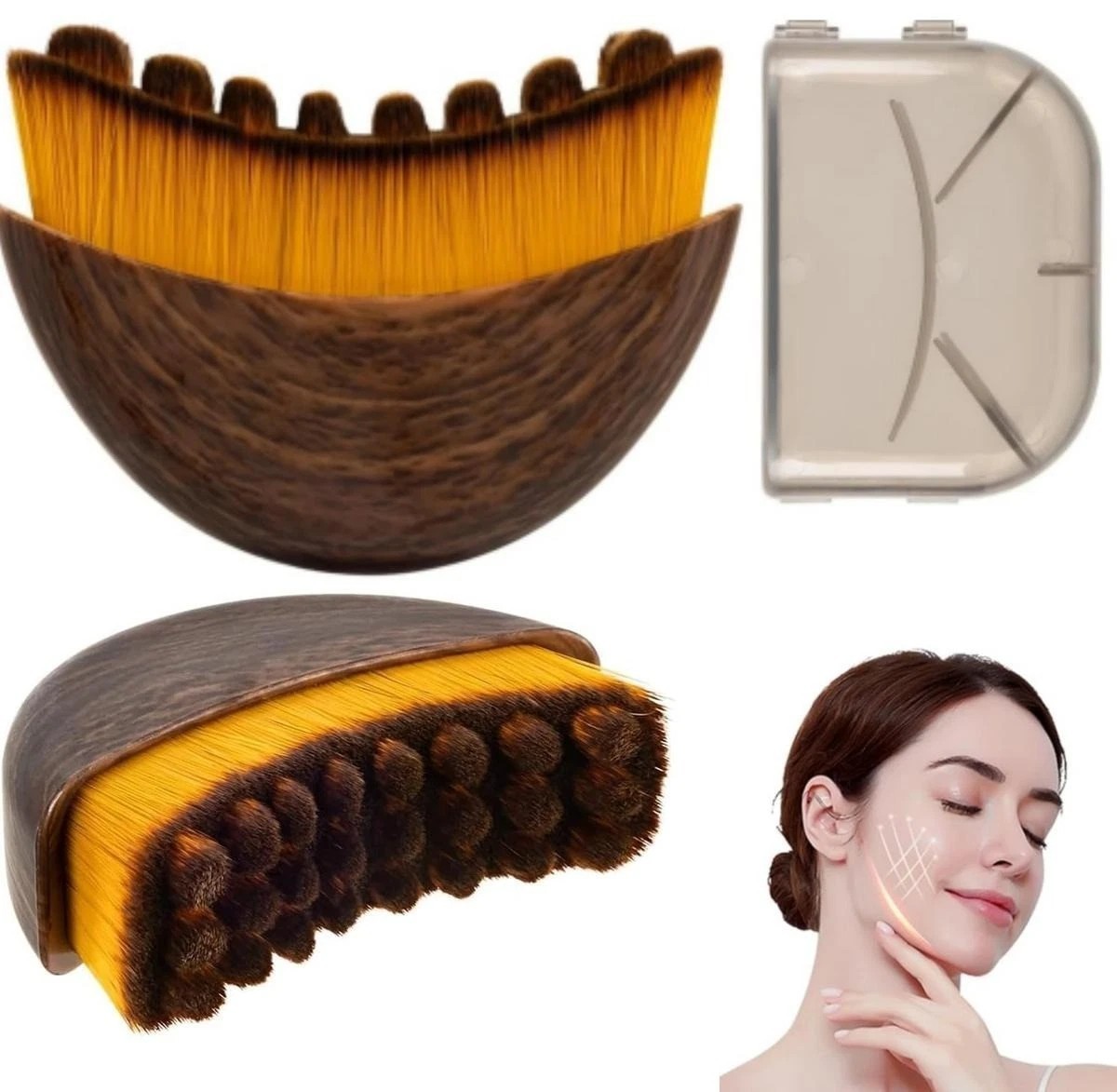 Lymphatic Contour Face Brush Jawline Chin Sculpting Gua Sha Massager