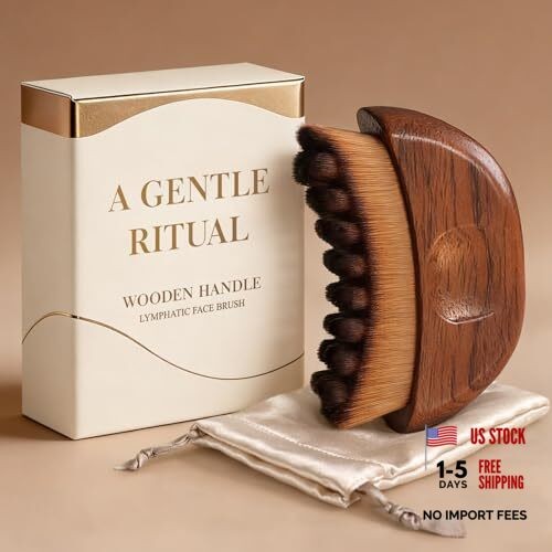 Sapele Wooden Contour Face Brush – Lymphatic Drainage