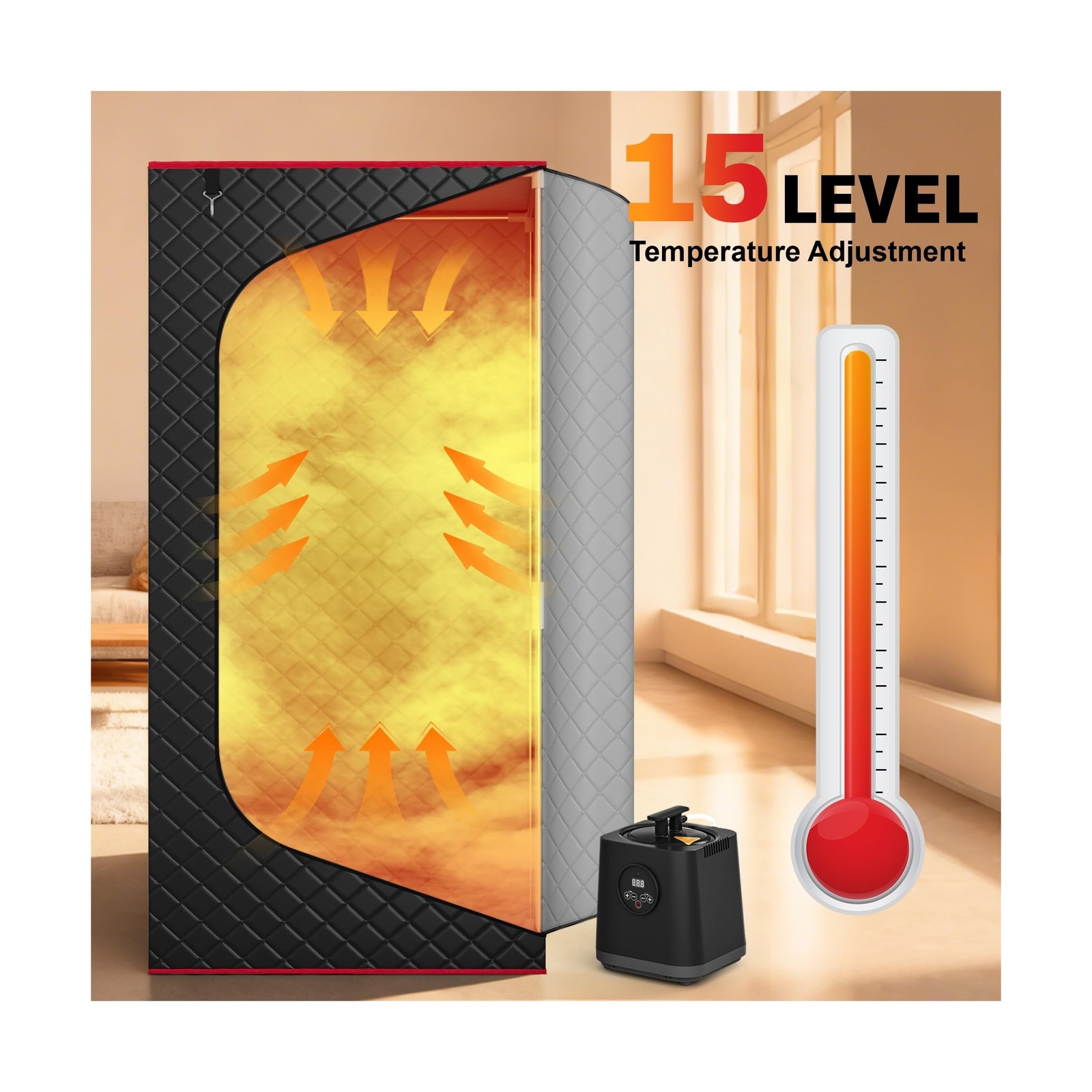 Manastin Upgraded Portable Steam Sauna for Home, Sauna Tent with 3L/1200W Ste…