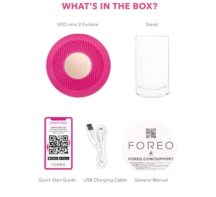 New In Box FOREO UFO Mini 2 Red Light Therapy For Face – Fuchsia $179