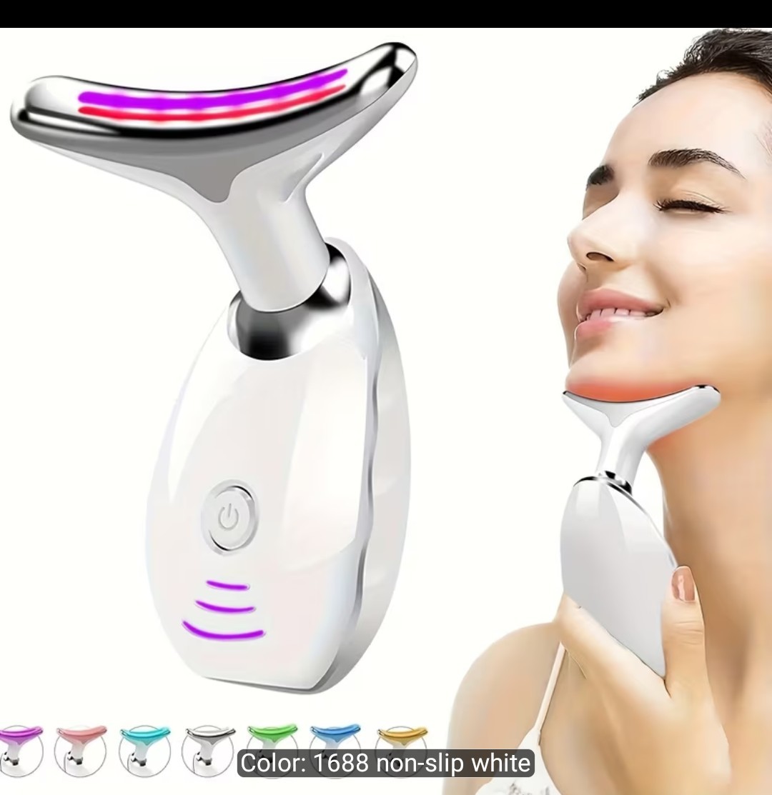 7LED Color Vibrating Neck &Device, a Beauty Gift for Skin Care.