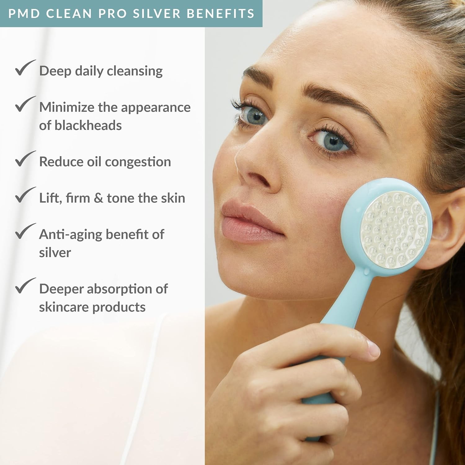 Electric Facial Cleansing Brush With Heated Massager