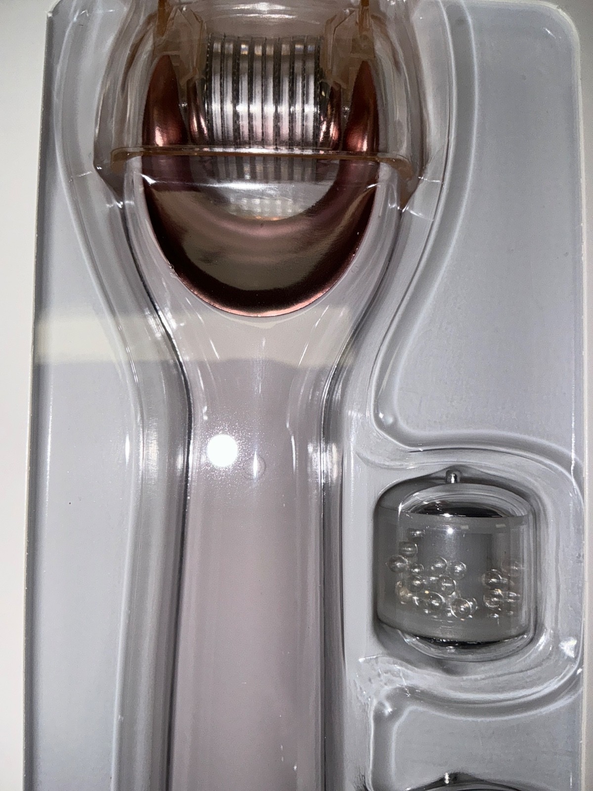 GESKE Smart MicroNeedle Face Roller 9 in 1 Rechargeable Rose Quartz Cooling NIB