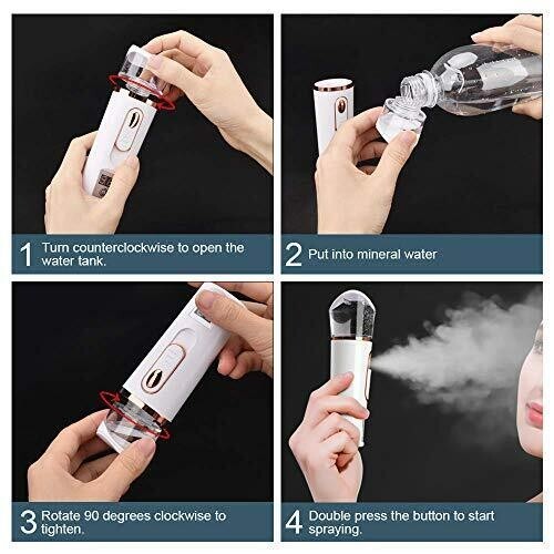 FATUXZ Handy Nano Facial Mister with Skin Analyzer Moisture Tester, Portable Nan