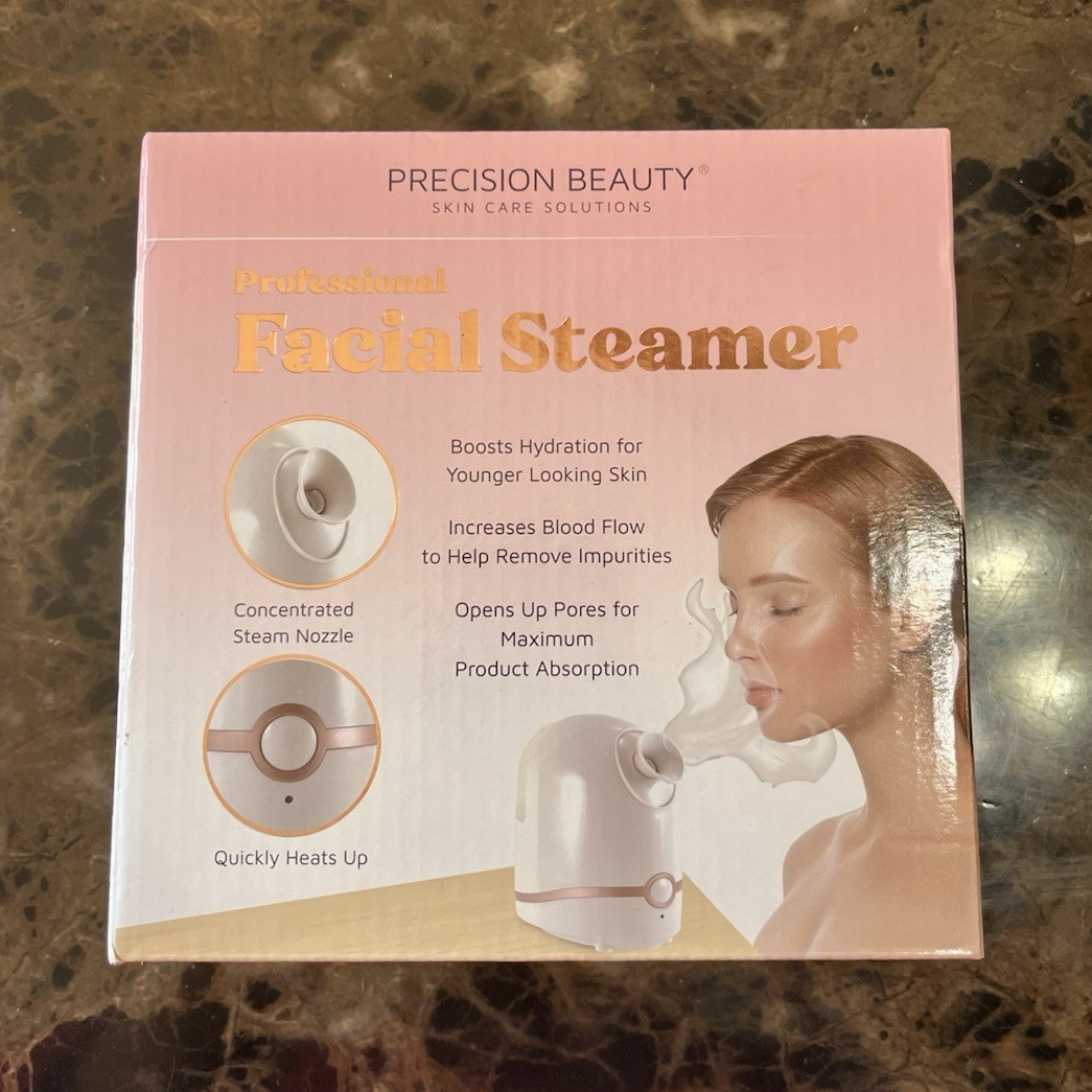 NEW Precision Beauty Professional Facial Steamer Heats Fast Pink/White