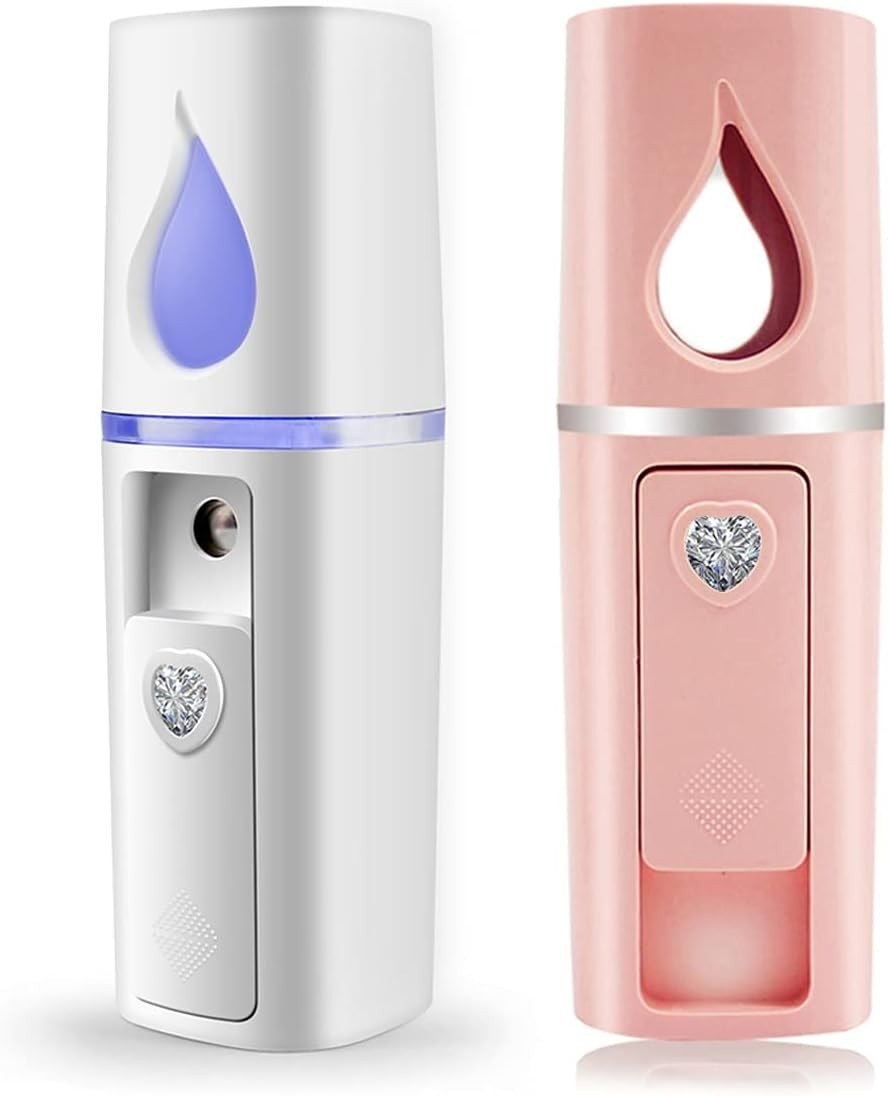 PORTABLE NANO FACIAL MISTER WITH MIRROR & VISUAL WATER TANK