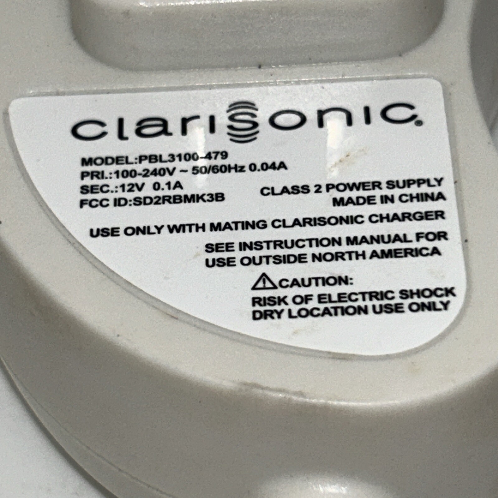 Clarisonic Charger PBL 3100-479 AC Power Supply for Mia1 and Mia2