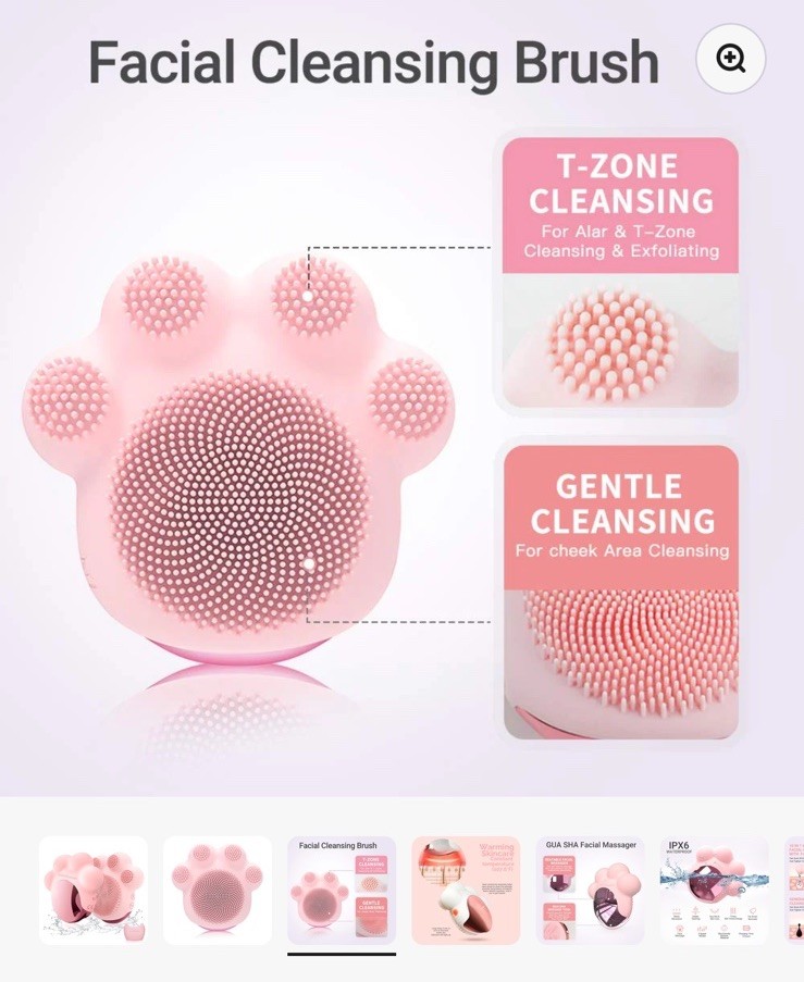 MelodySusie Facial Cleansing Brush, CAT PAW Sonic Facial Brush with Heat Massage