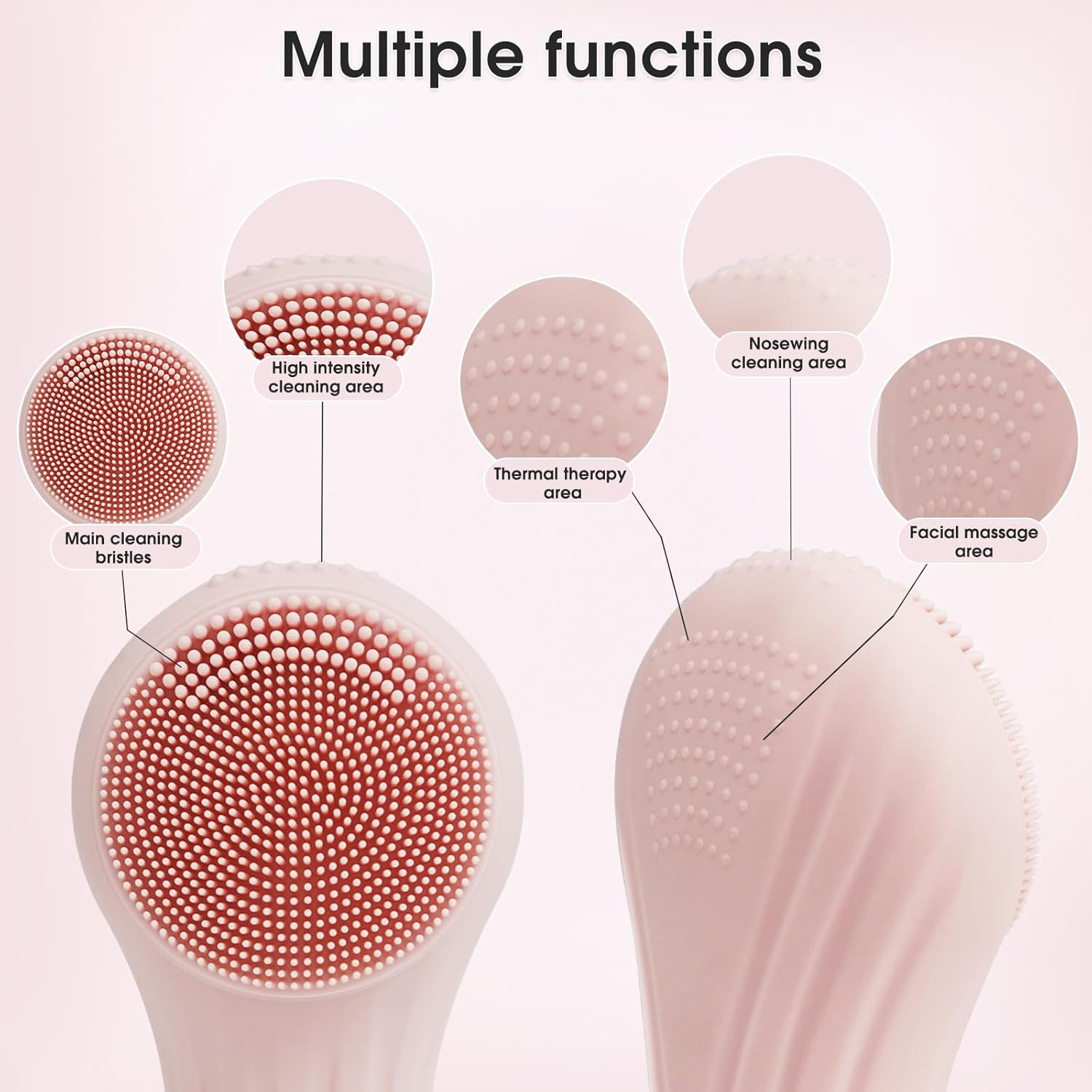Electric Facial Cleansing Brush, USB Rechargeable Face Scrubber & Massager