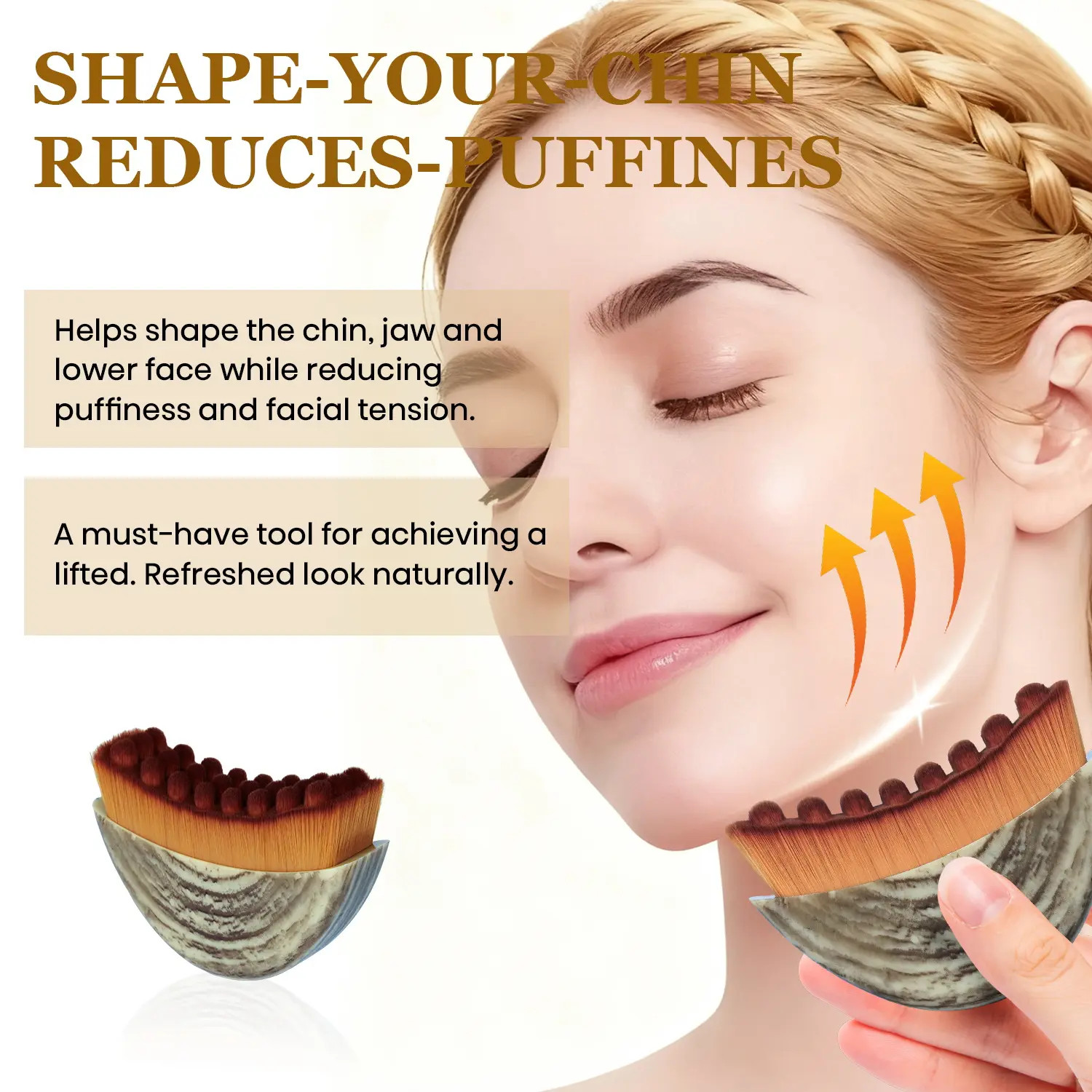Cotsoco Lymphatic Contour Face Brush for Jawline & Chin Sculpting, Soft Bristles