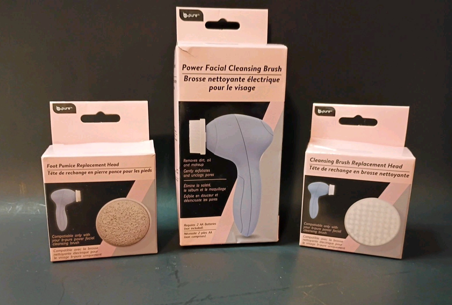 B·pure Power Facial Cleansing Brush + Cleansing Brush + Foot Pumice Replacement