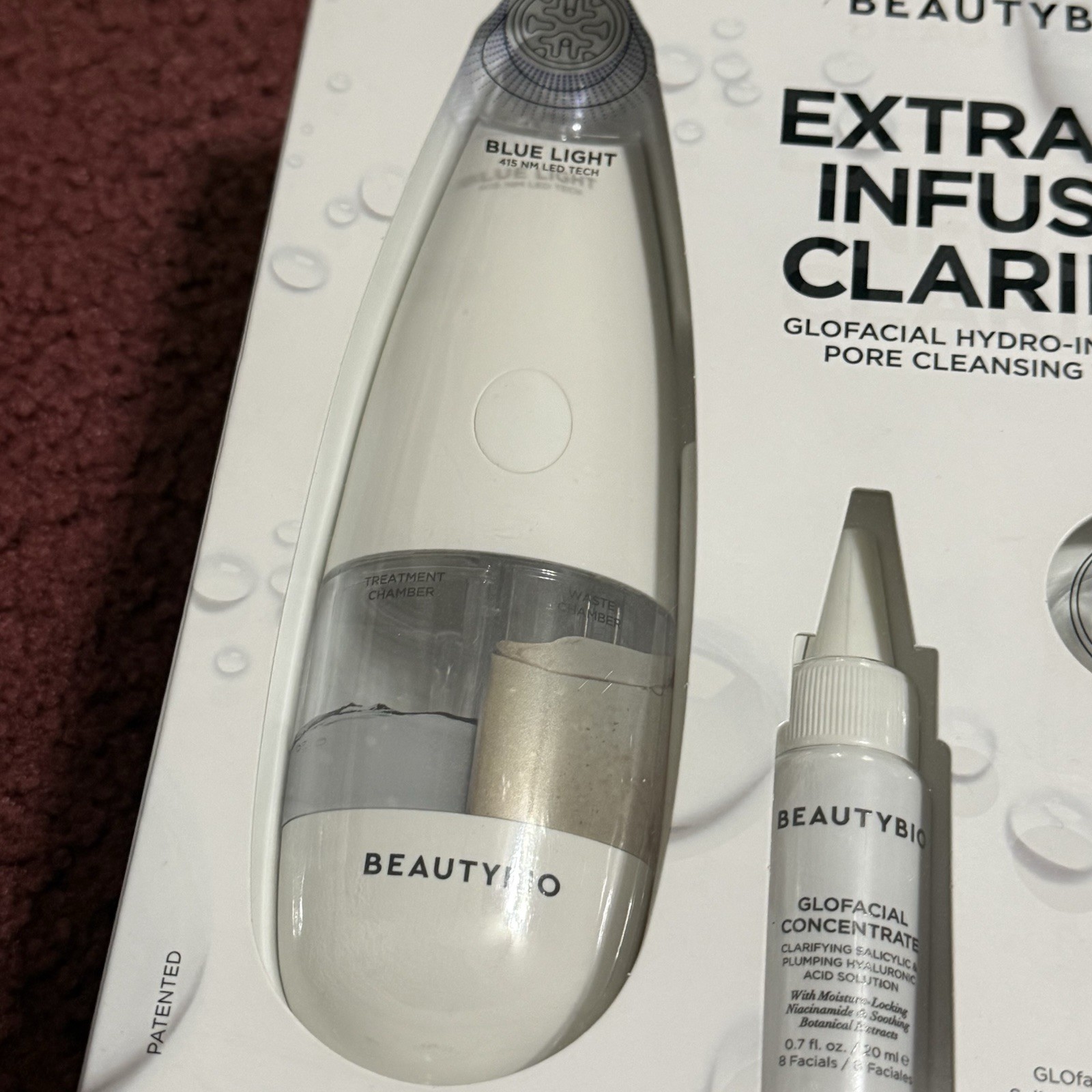 BeautyBio Extract Infuse Clarify Pore GLOFACIAL Cleansing Tool SEALED/Blue Light