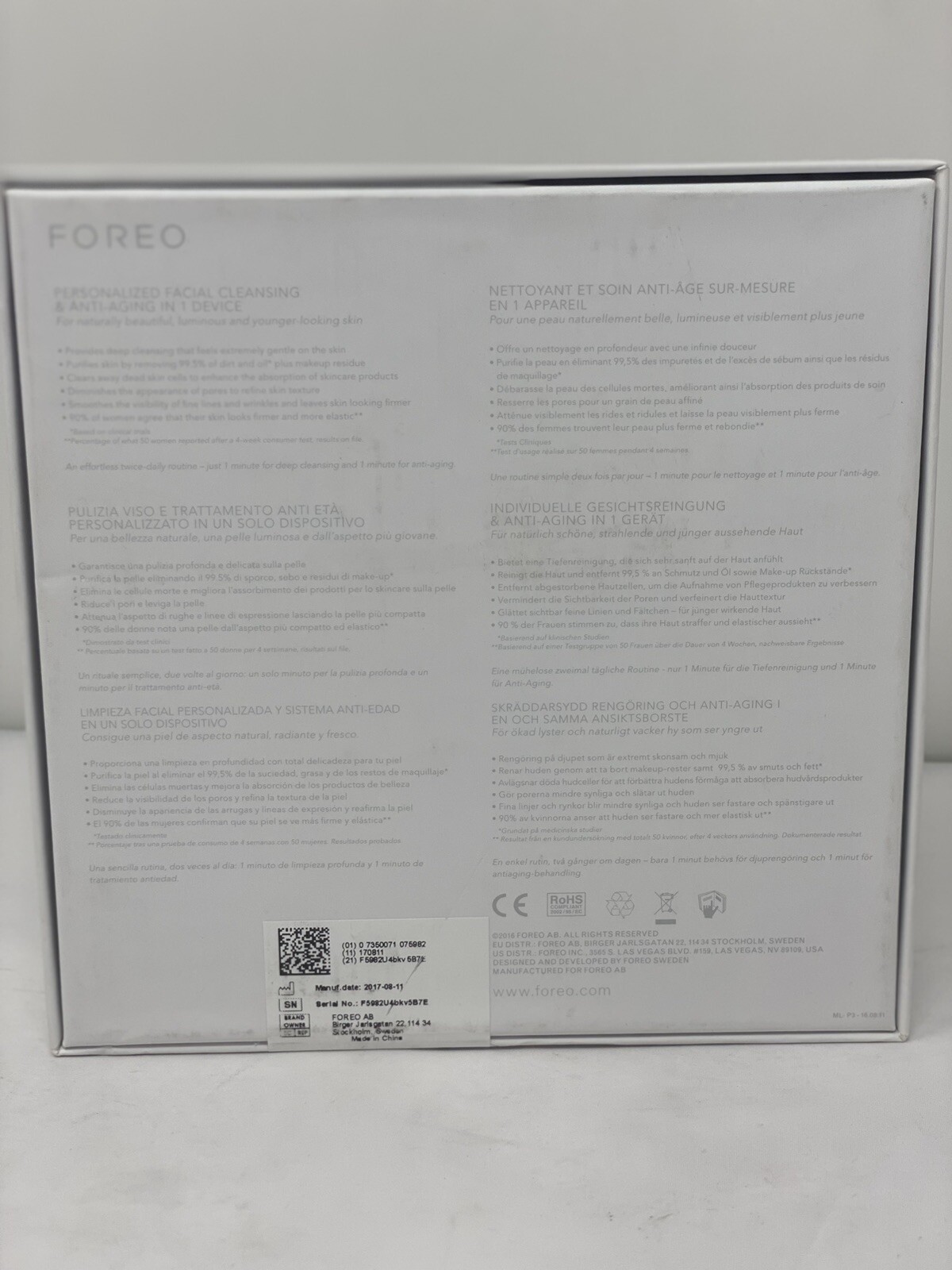 FOREO Luna 2 Sonic Face Brush for Oily Skin FREE SHIPPING New Sealed