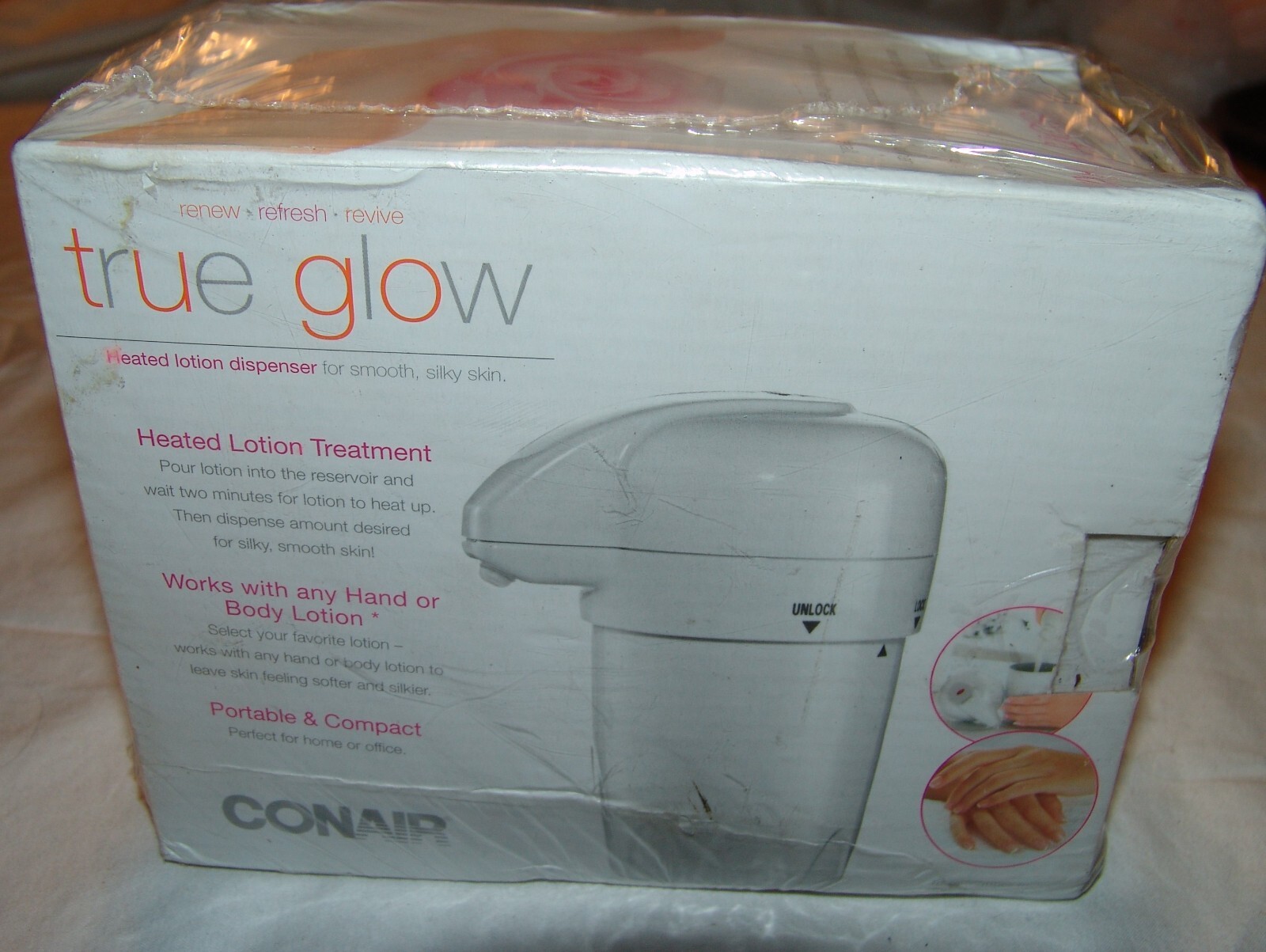 Conair True Glow Heated Lotion Dispenser New Hand Body Spa Baby