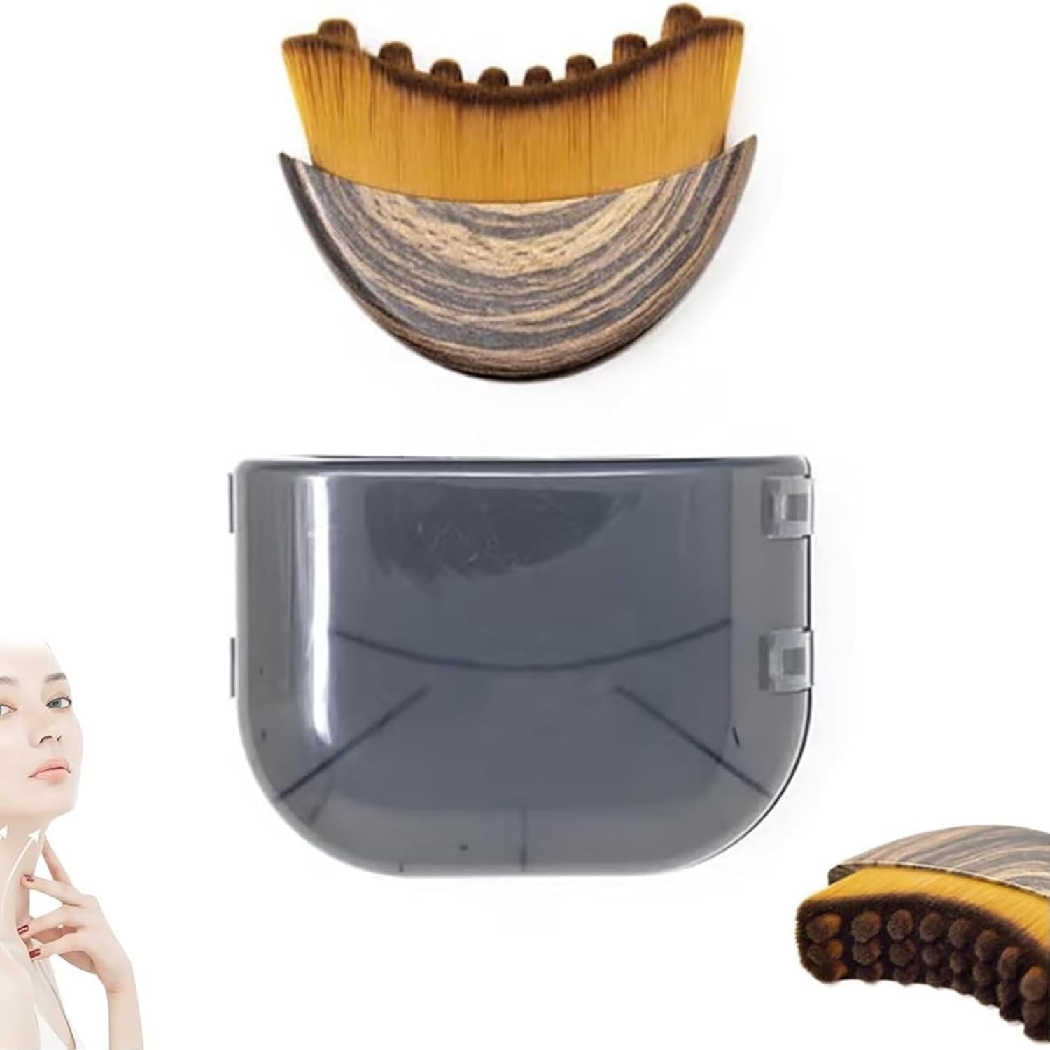 Lymphatic Contour Face Brush – Lymphatic Drainage Tool with Ergonomic Wooden Han