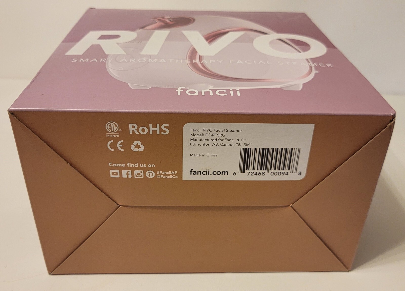 NIB Fancii Rivo Smart Aromatherapy Nano Ionic Facial Steamer Model FC-RFSRG