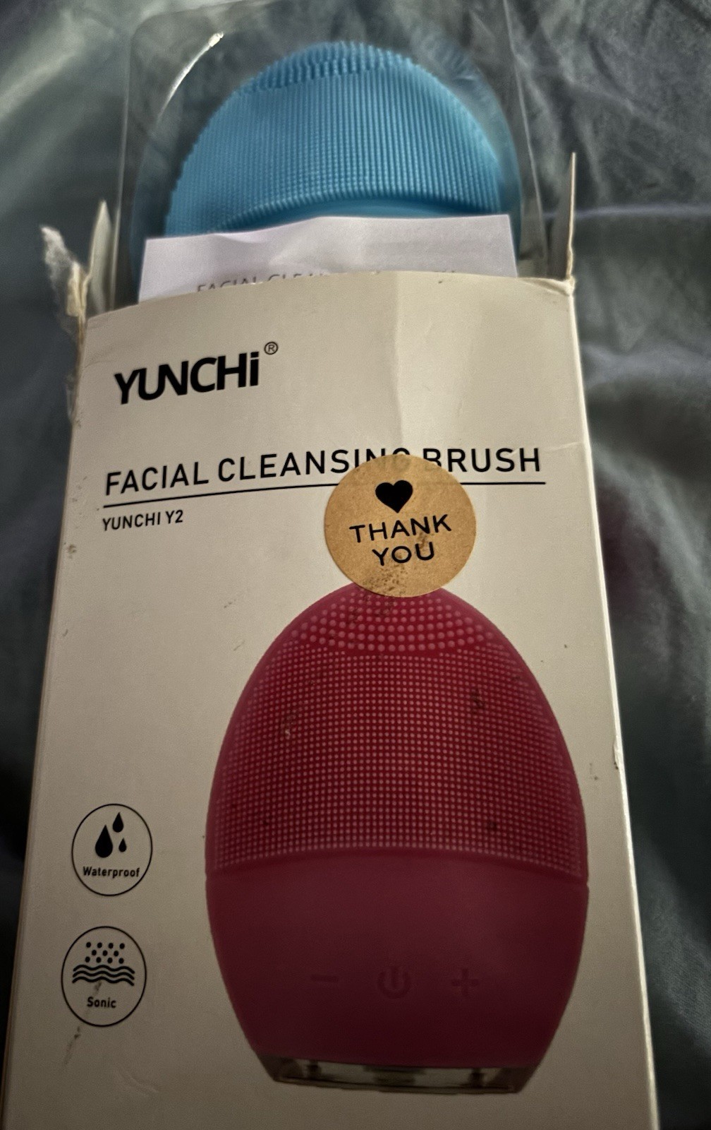 Sonic Facial Cleansing Brush YUNCHI Y2 Food Grade Face Brush Color Blue