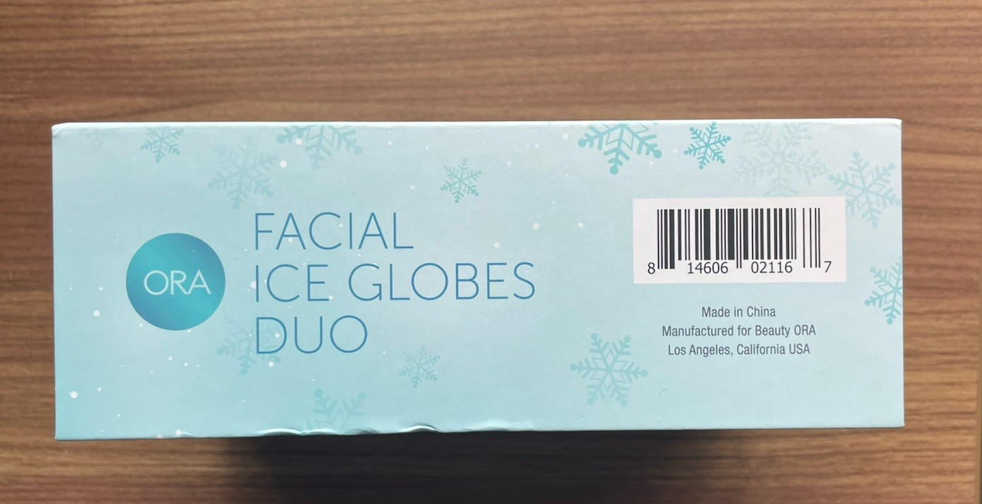 ORA Facial Massager Hollywood Ice Globes Duo Blue Includes 2 Globes