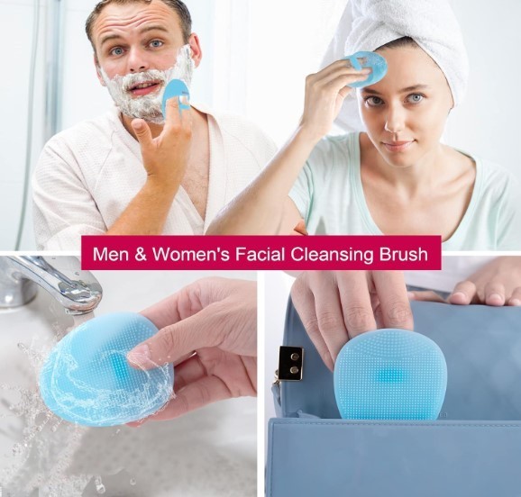 4 Pack Silicone Face Cleanser Brush Soft Facial Cleansing Scrubber