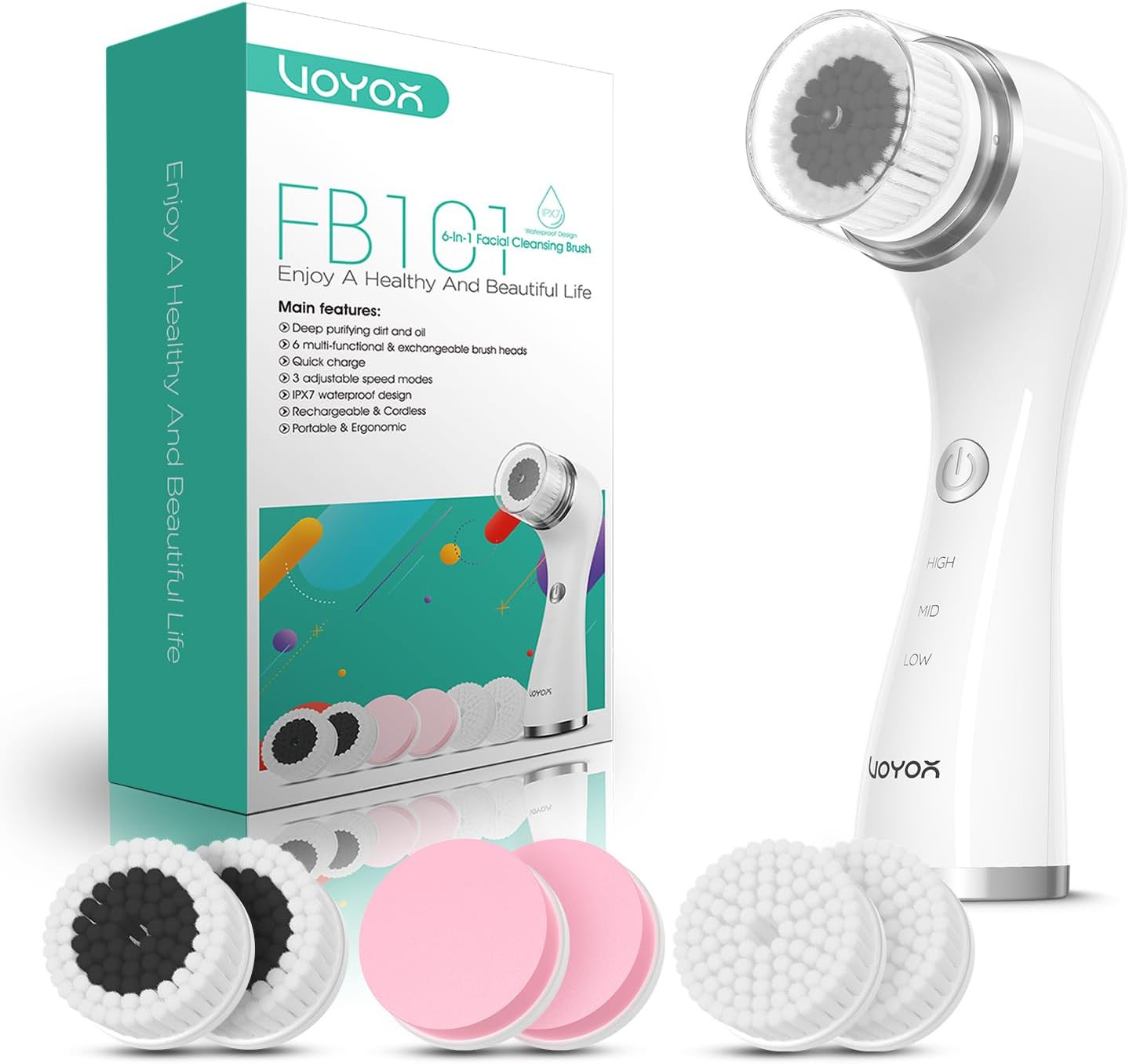 Facial Cleansing Brush Electric for Deep Skin Cleansing Face Scrubber Recharg…