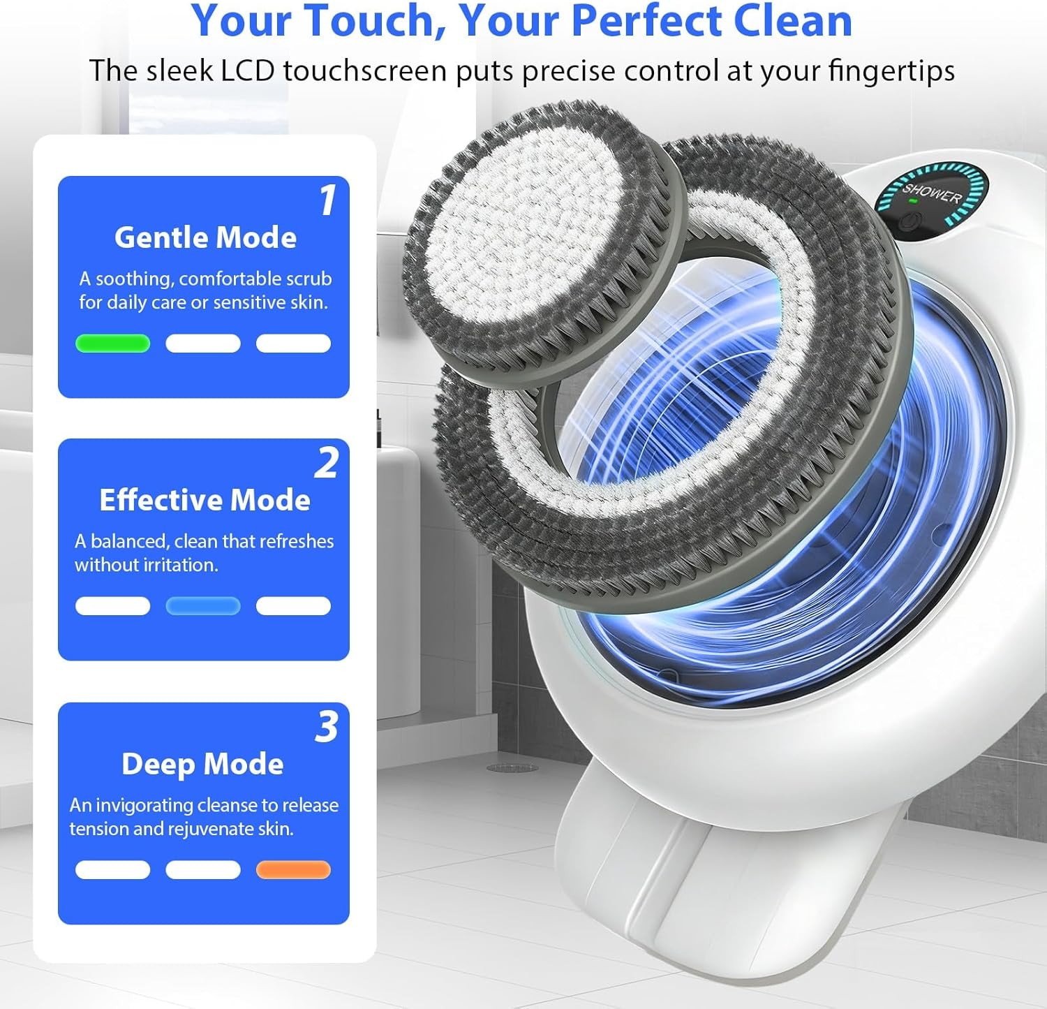 Hiqufet Electric Back Scrubber for Shower Adjustable Height