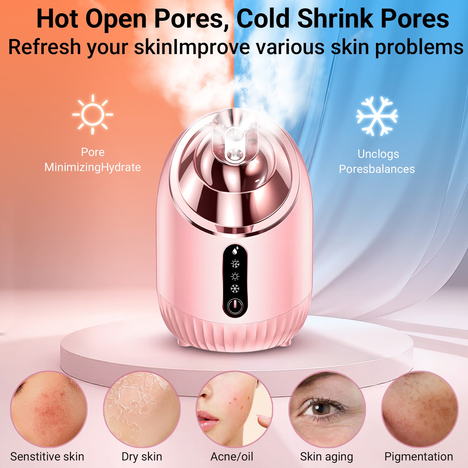 Face Steamer,Spa Home Facial Steamer Sauna Pores and Extract Blackheads