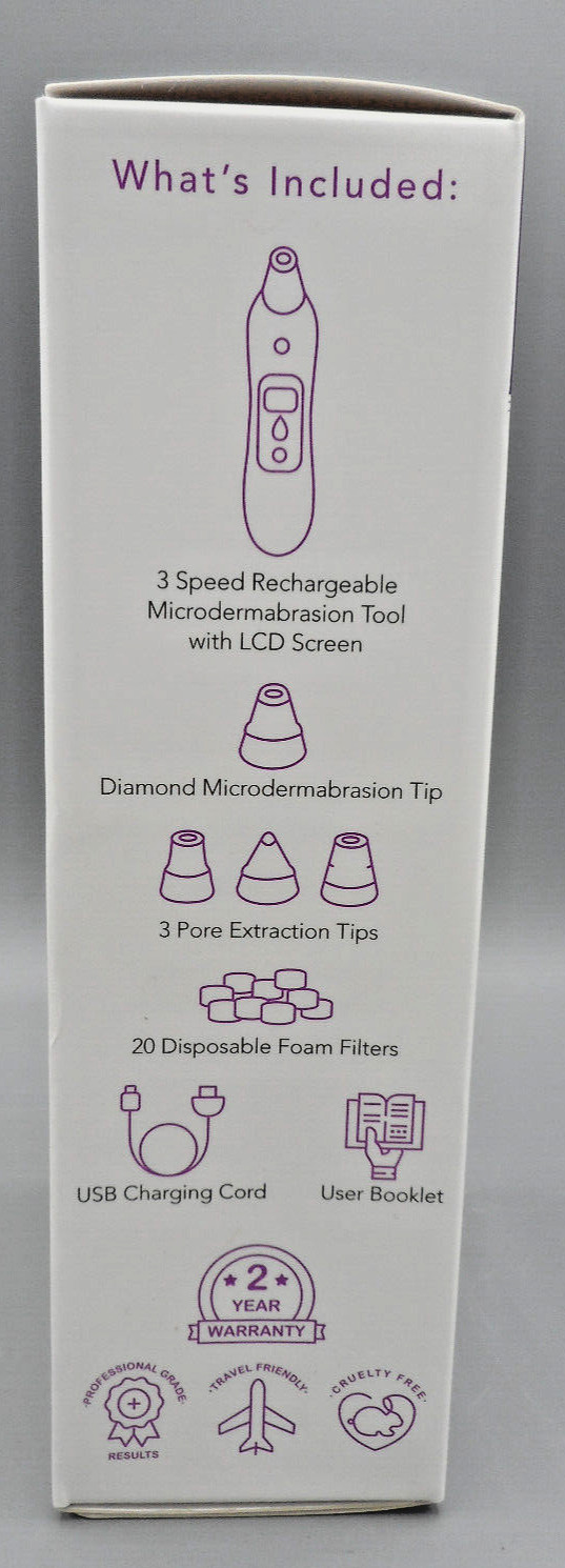 Spa Sciences Bella Microdermabrasion & Pore Extraction System USB Charging NEW