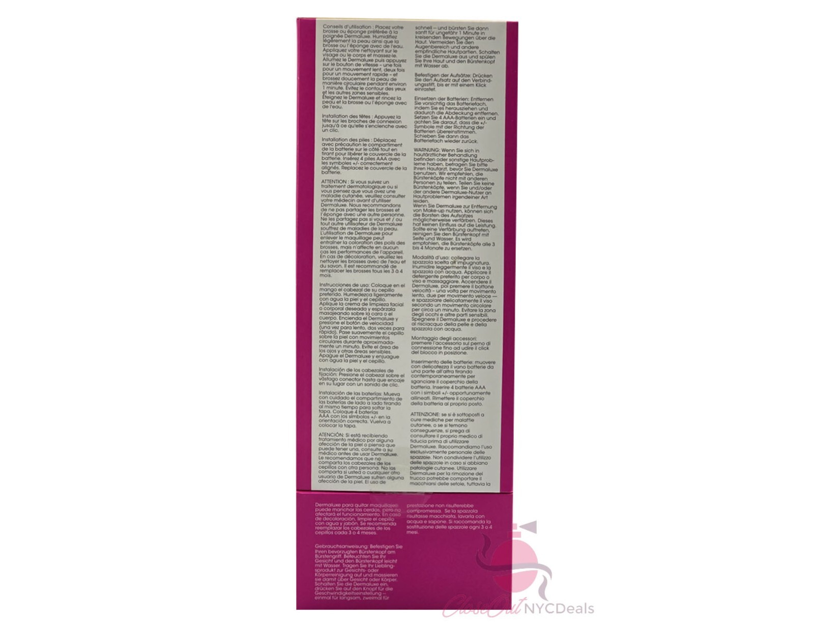 DermaLuxe Advanced Cleansing System 2 Speed 4 Cleansing Heads – Pink
