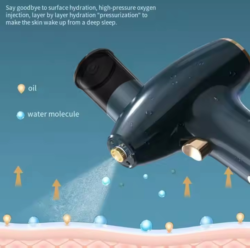 Face Steamer Oxygen Injector with Red Blue Light Deep Cleansers