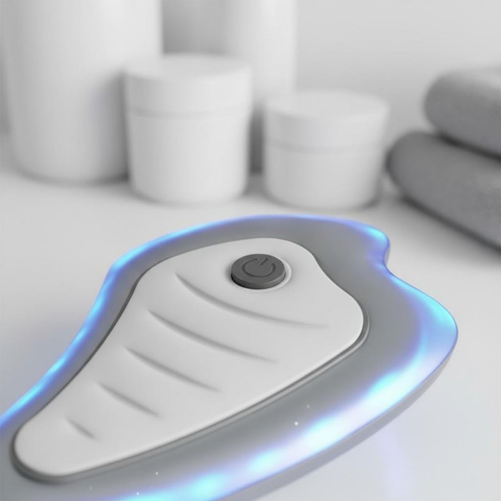Vibrating Facial Massager Ergonomic Design LED Light Treatment Massager