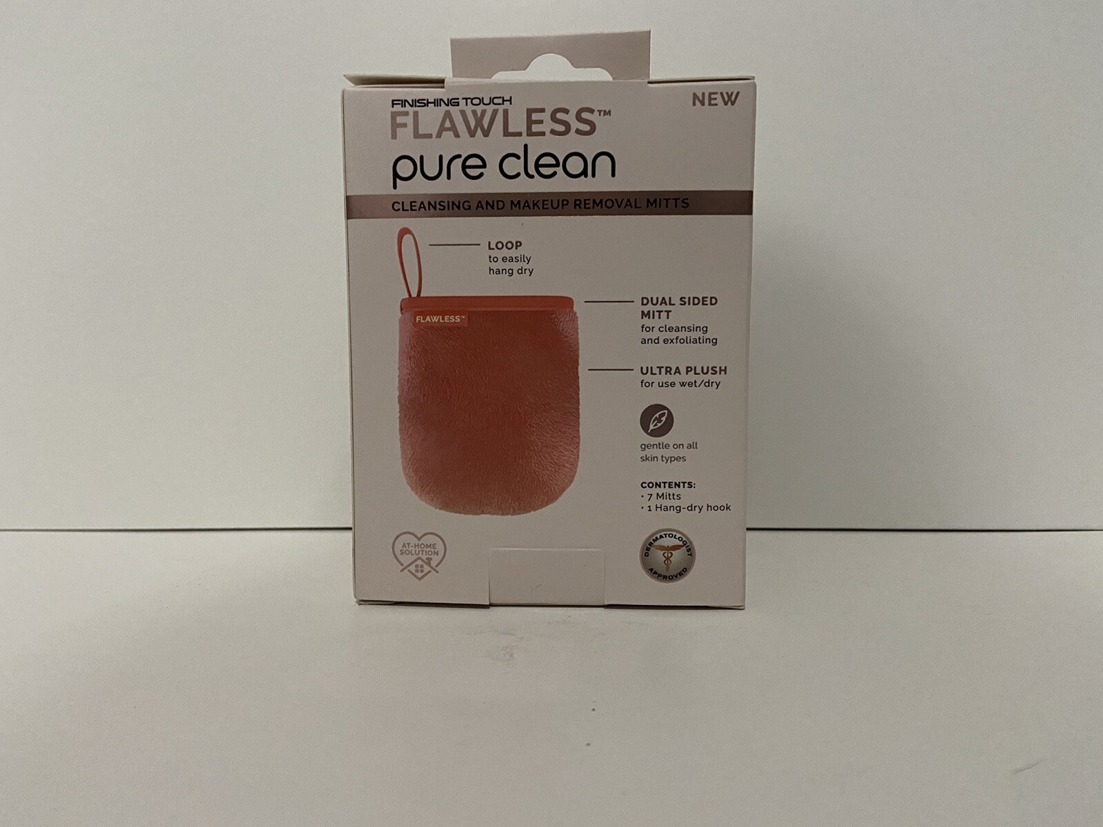 Finishing Touch Flawless Pure Clean Cleansing Mitts Makeup Removal Set of 7 NIB