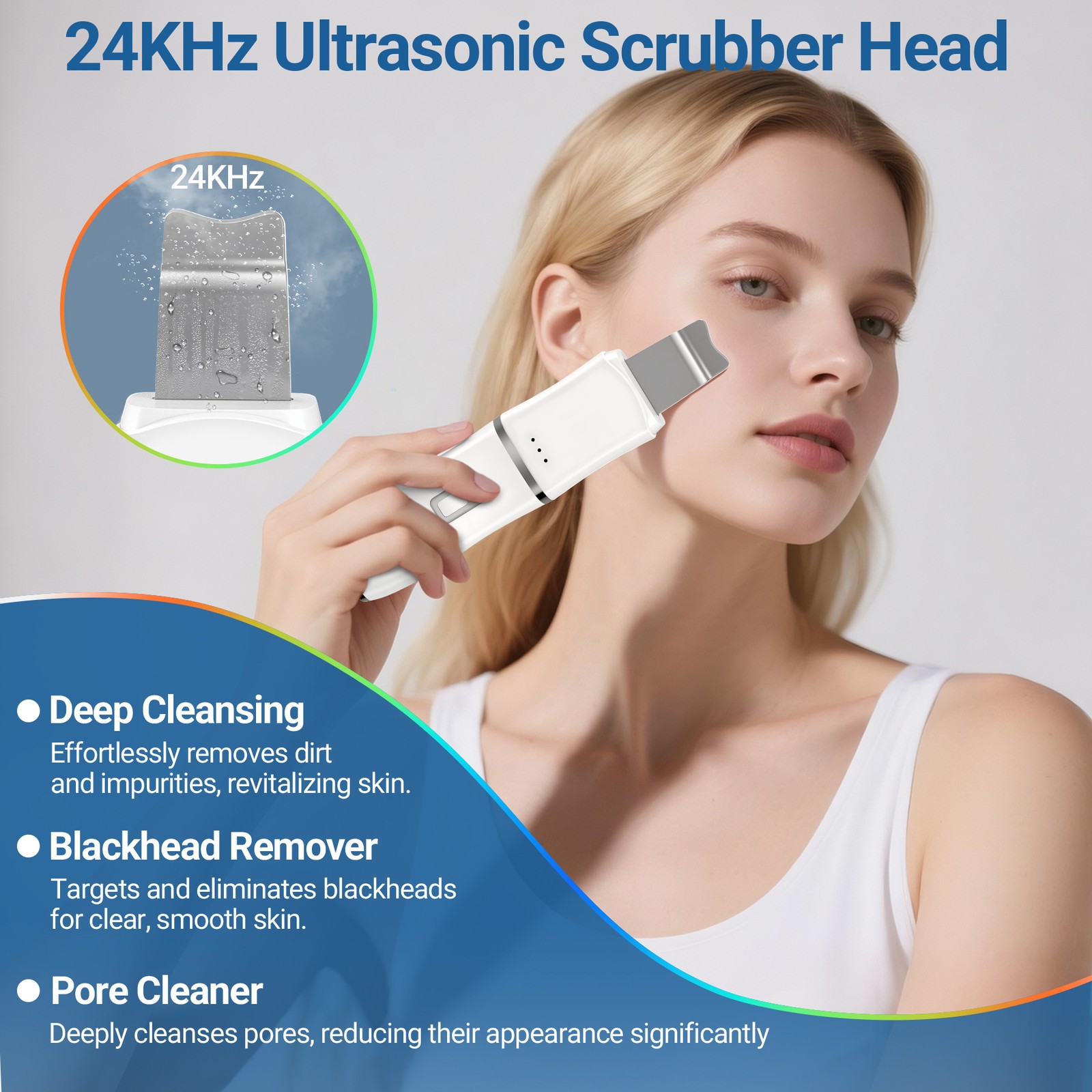 4-in-1 Facial Clean Skin Scrubber Vibration Peeling Deep Massager Home Use