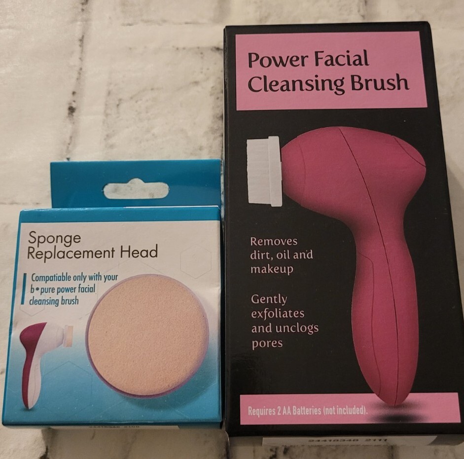 B·pure Power Facial Cleansing Brush Gently Exfoliates Unclogs Pores, Replacement