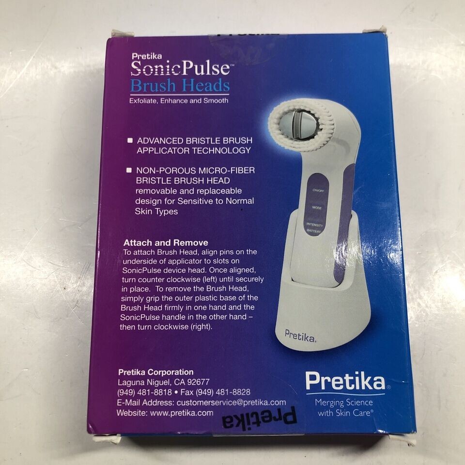 Pretika Sonic Pulse 4 Replacement Brush Heads  Soft Micro-Fiber Bristles CO253