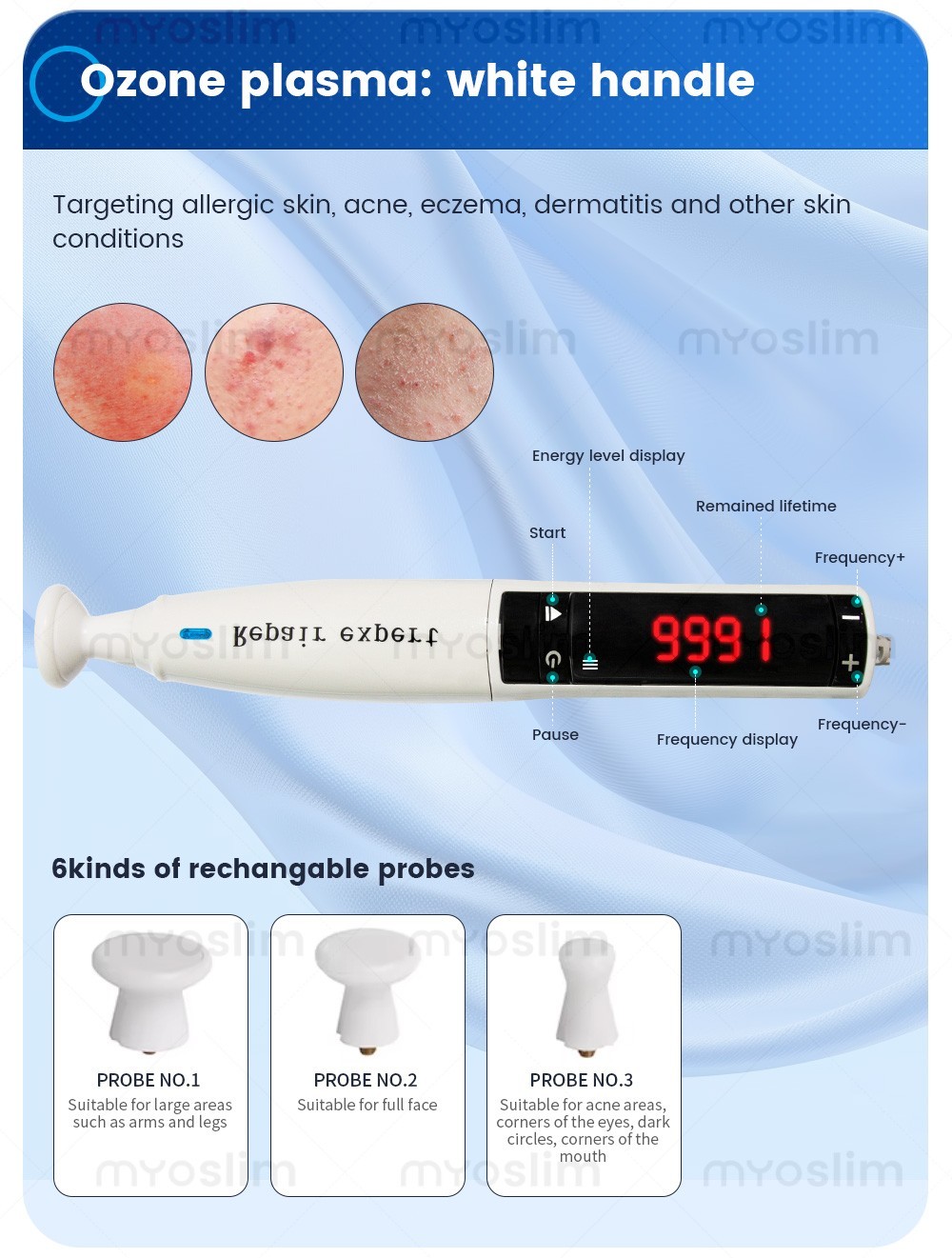Ozone Gold Plasma Face Care Machine 2 in 1 Anti-Aging Skin Lifting Tightening