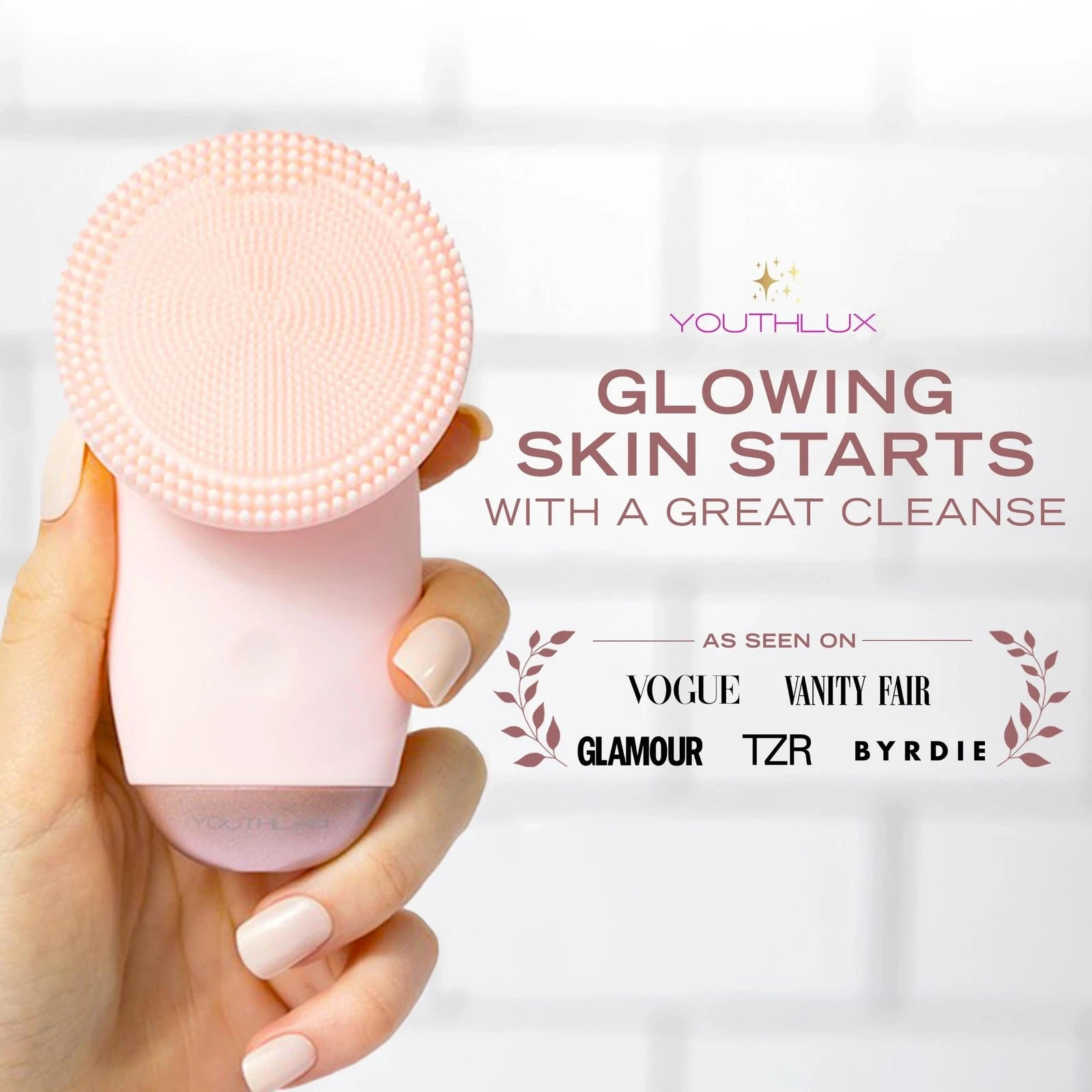 SoniGlow Silicone Facial Cleansing Brush – Electric Vibrating Skincare Scrubb…