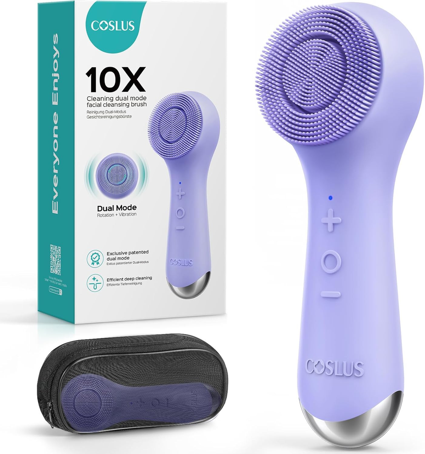 COSLUS Face Scrubber Facial Cleansing Brush: 2 in 1 Spin and Vibration Patented
