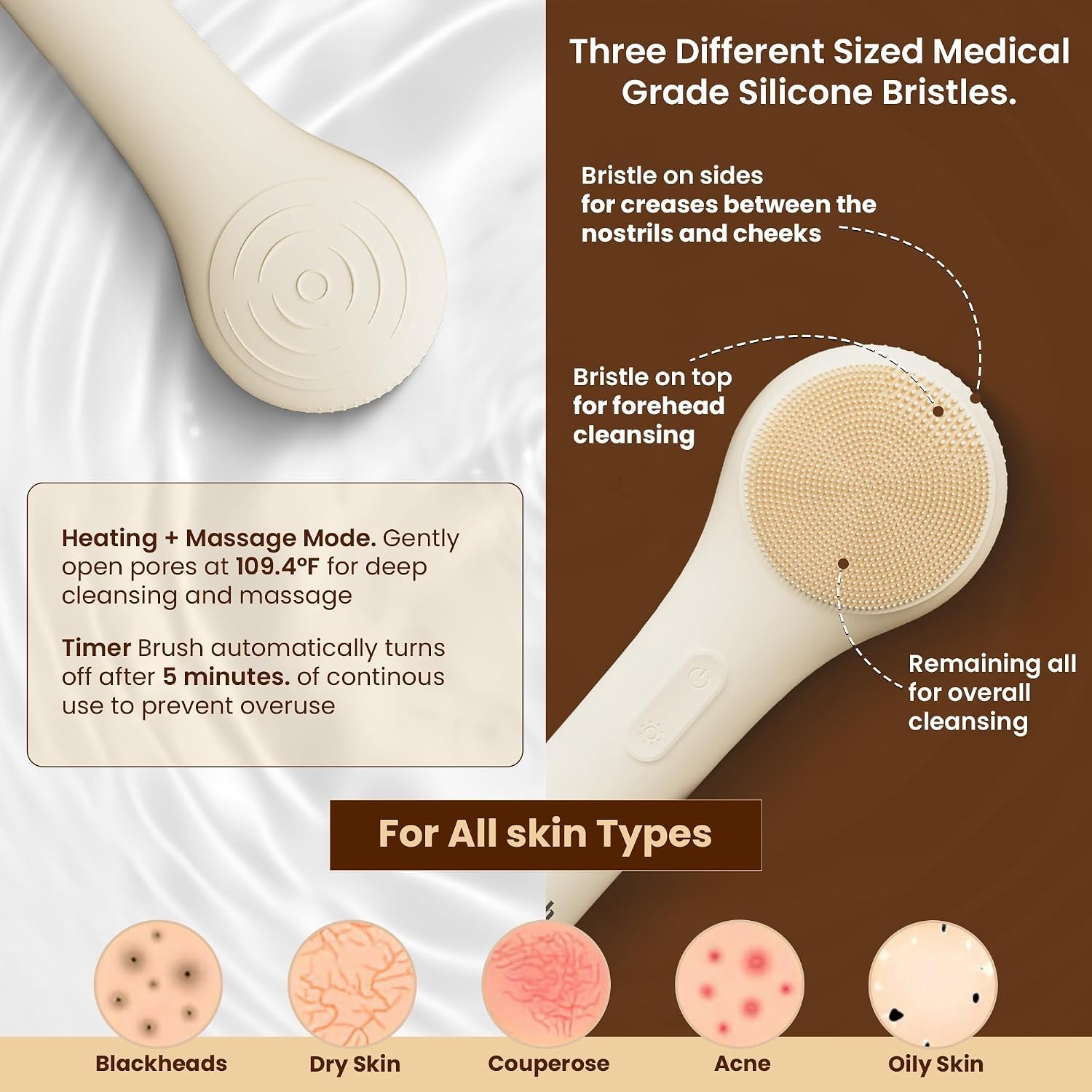 JMY05 Silicone Face Scrubber Facial Cleansing Brush: Portable Waterproof