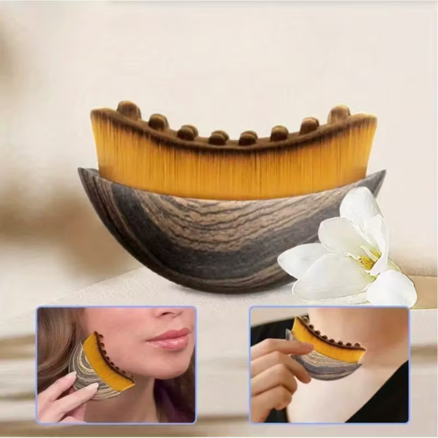 2 Pack New Lymphatic Contour Face Brush, Facial Gua Sha Massage Tool for Eye