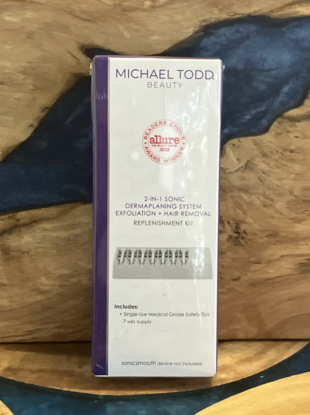 Michael Todd Beauty 2-in-1 Sonic Dermaplaning ,7 Wks Supply Replen Kit Sealed