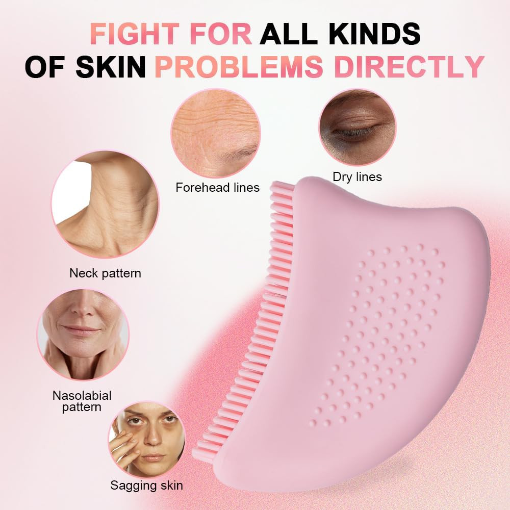 Lymphatic Contour Face Brush – Silicone Facial Massager for Lymphatic Drainag…