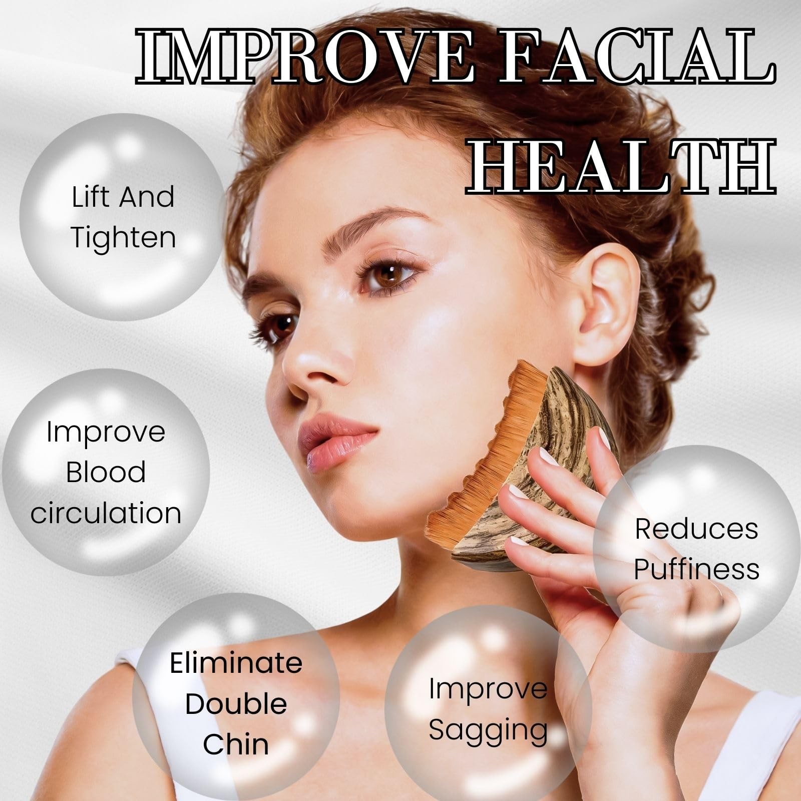 Lymphatic Brush for Face | Manual Gua Sha & Facial Dry Large, Grey